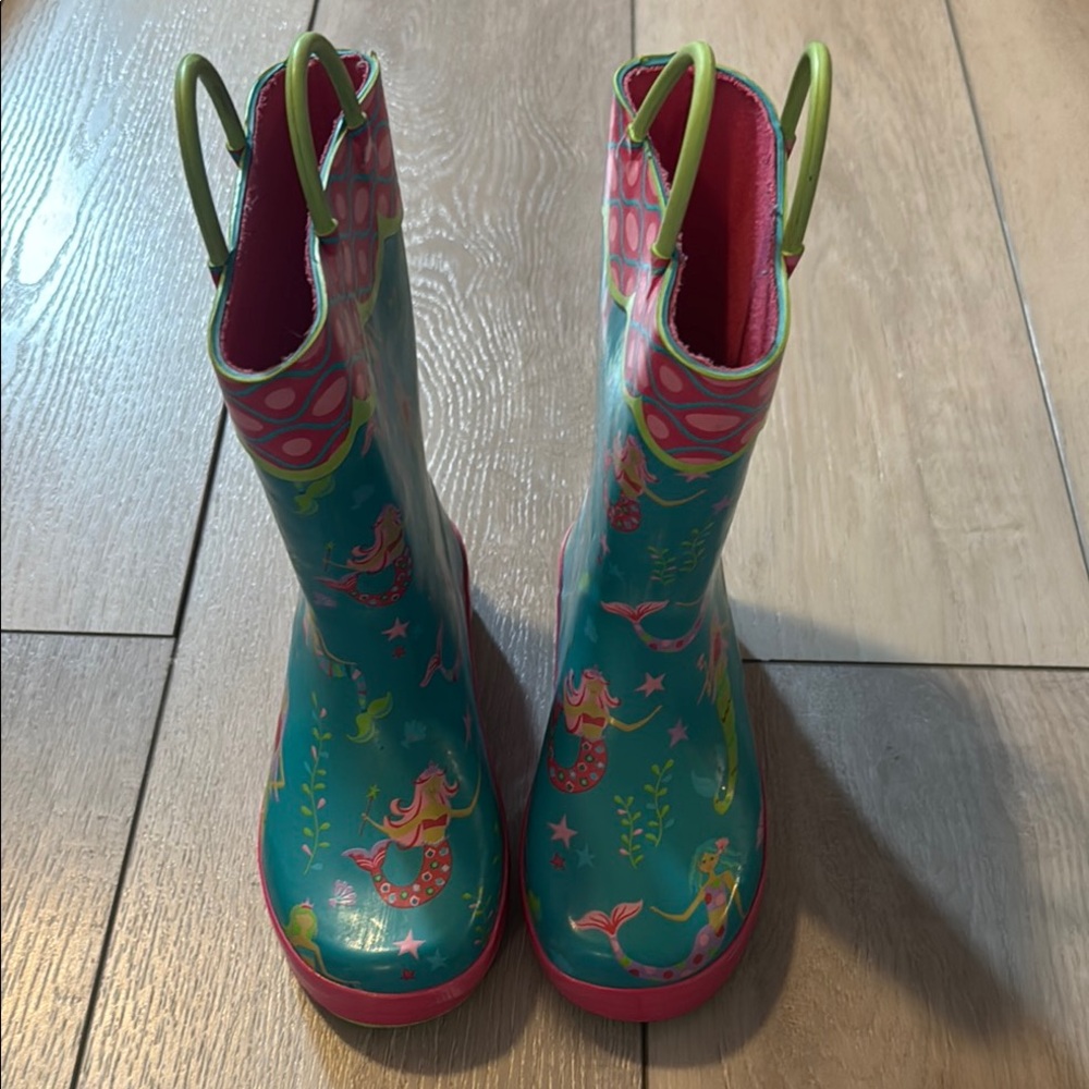 Fair Condition Stephen Joseph Mermaid Rain Boots - Teal and Pink- Size 12